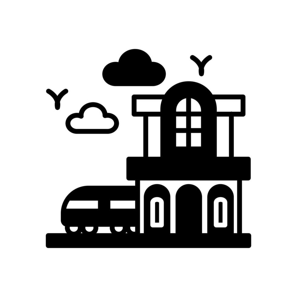 tren icono de estación en vector. ilustración vector