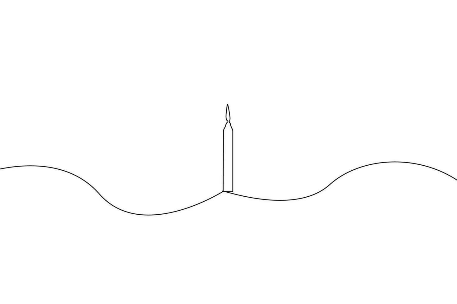 Single continuous line drawing of a candle vector