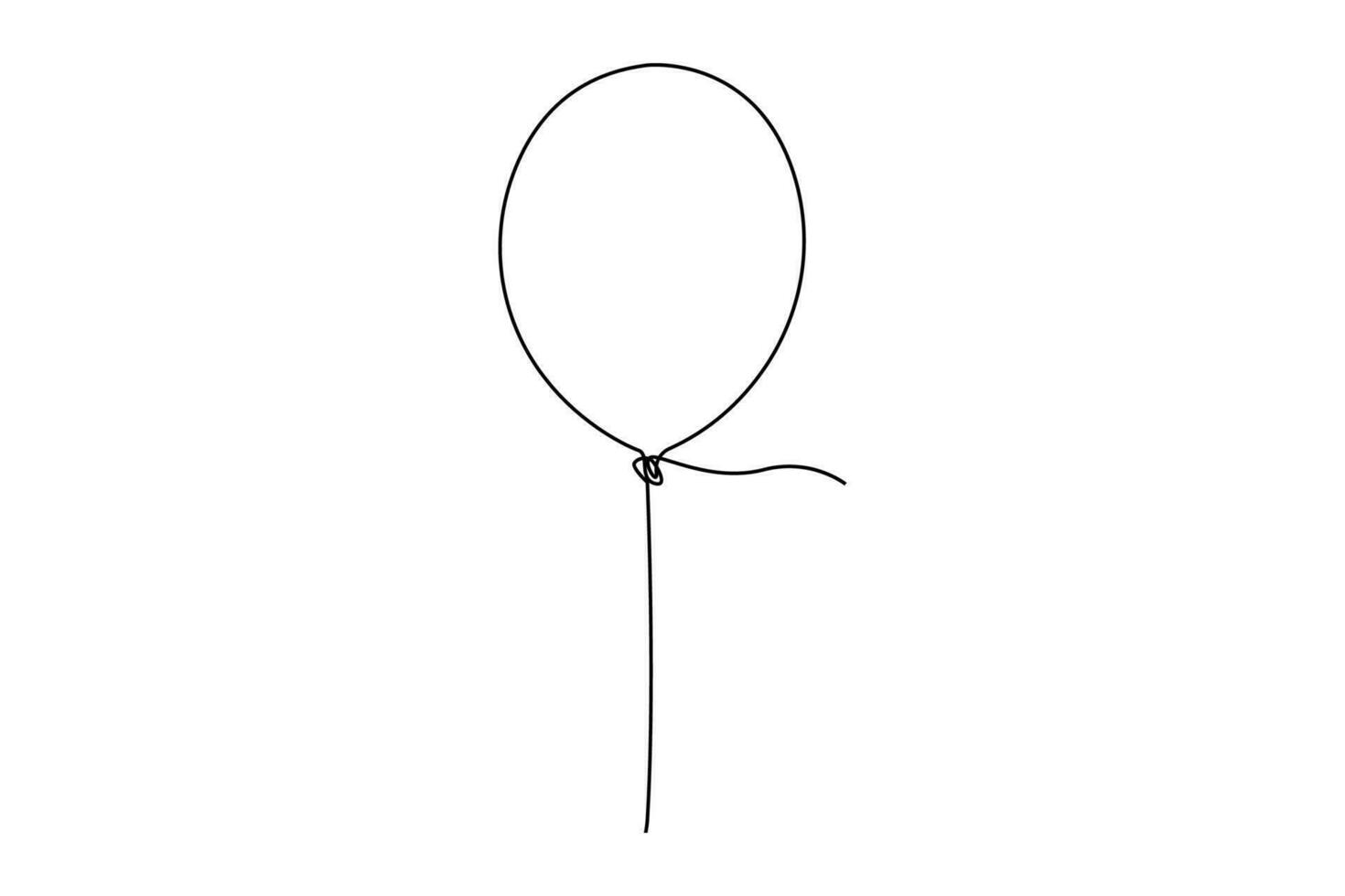 Single continuous line drawing of a balloon vector