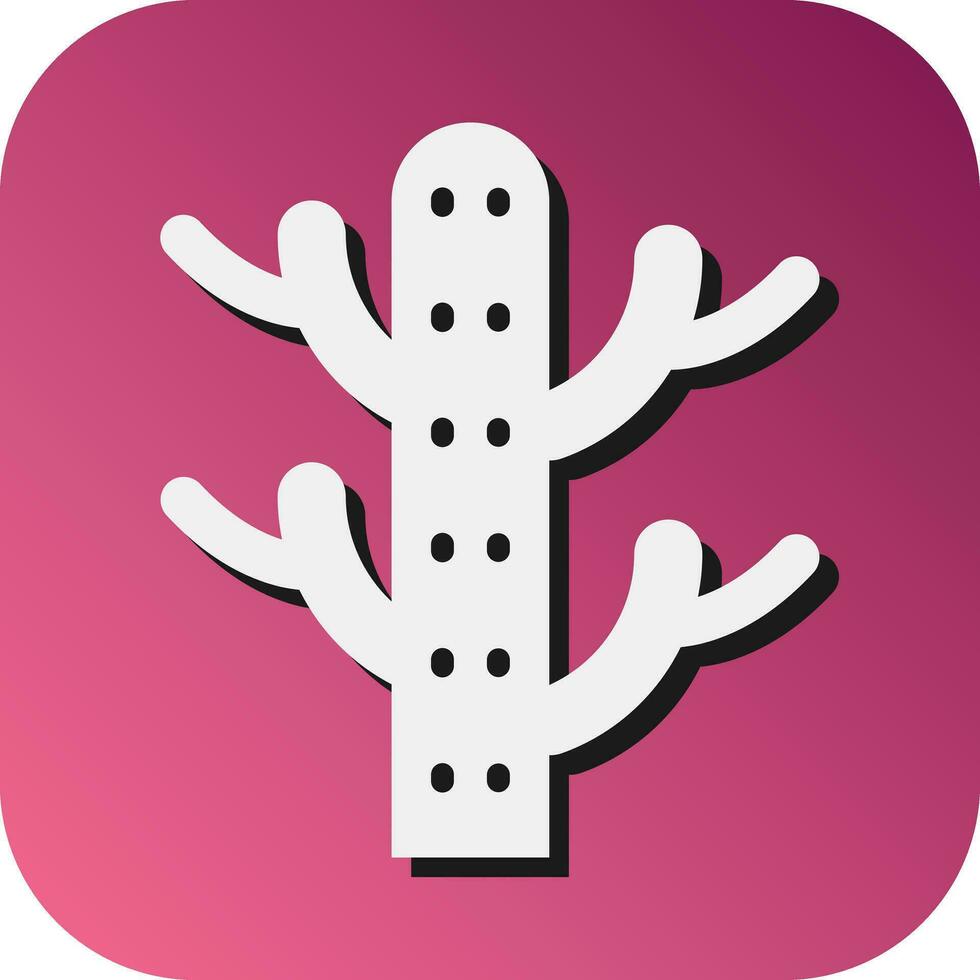 Cactus Vector Glyph Gradient Background Icon For Personal And Commercial Use.