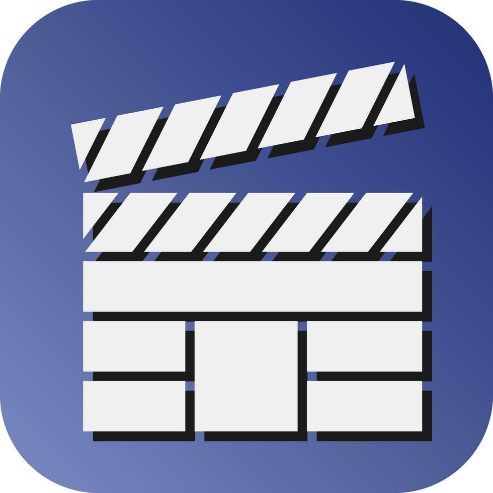 Clapperboard Vector Glyph Gradient Background Icon For Personal And Commercial Use.
