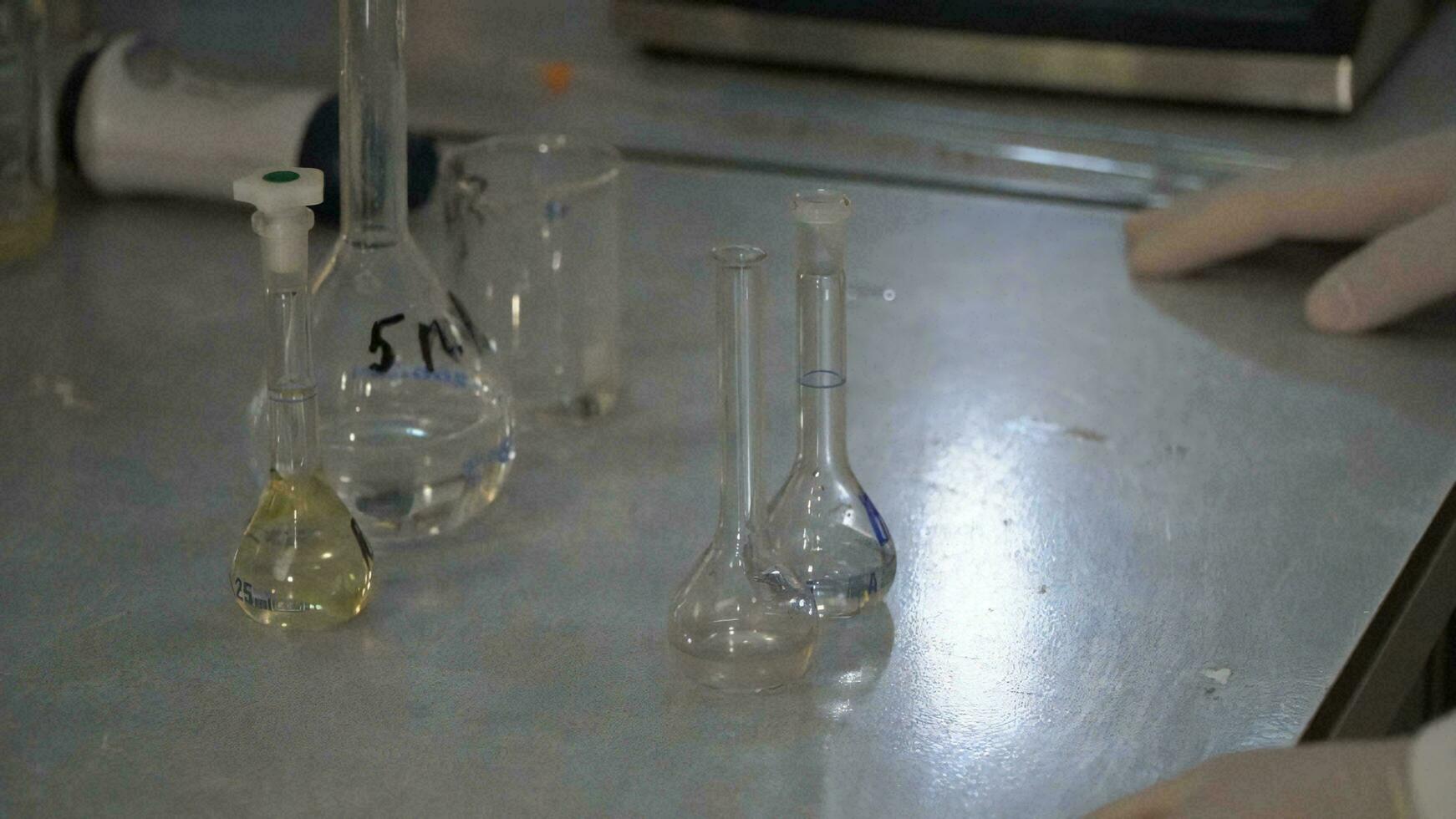 AI generated Laboratory glassware and equipment for scientific research and development in clinical laboratory photo
