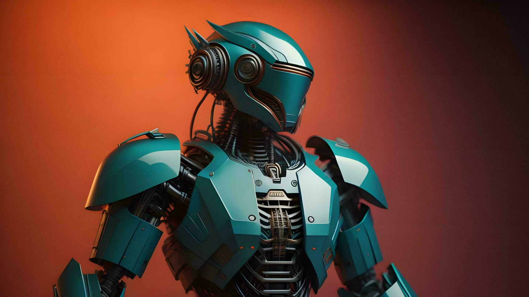 AI generated Robot with headphones. Artificial intelligence concept. generative ai photo