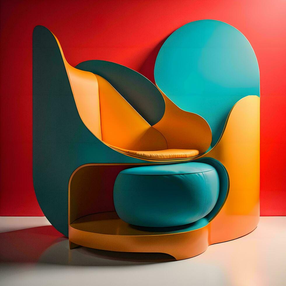 AI generated abstract geometric forms. Minimalist background. generative ai photo