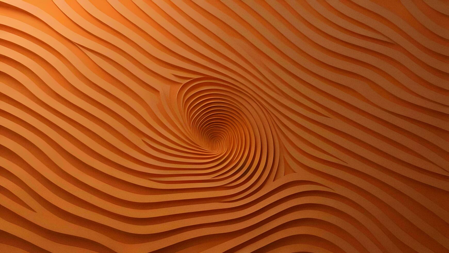 AI generated abstract orange background with curved lines in spiral shape. generative ai photo