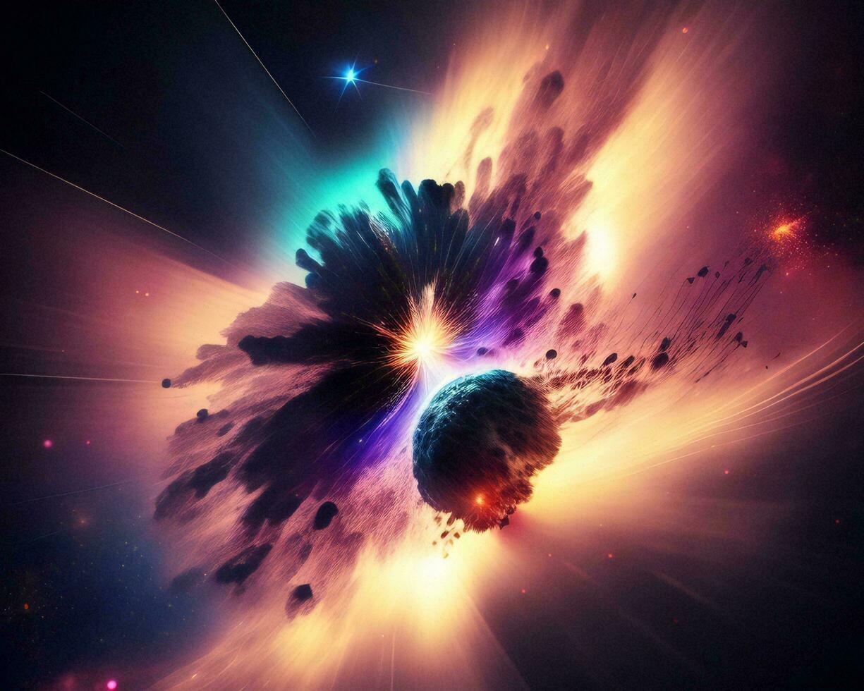 ai generado fractal imagen de un planeta en espacio. generativo ai foto