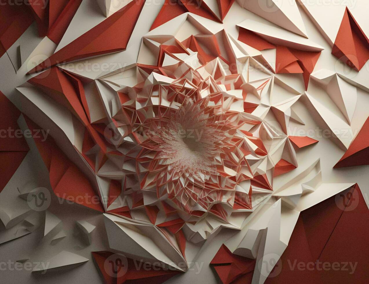 AI generated abstract geometric shapes in origami style with vibrant colors. generative ai photo