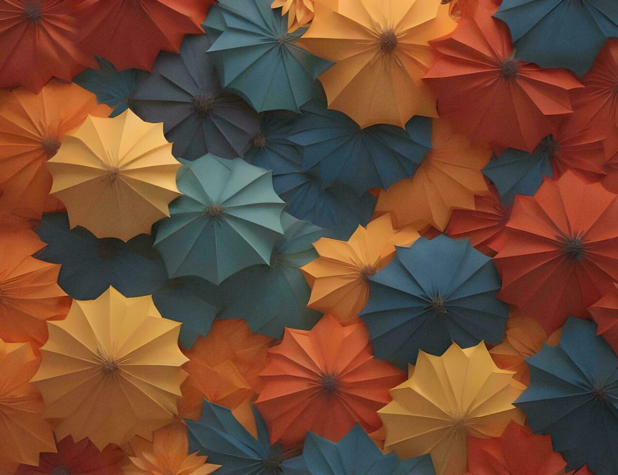 AI generated Colorful umbrellas background, generative ai photo