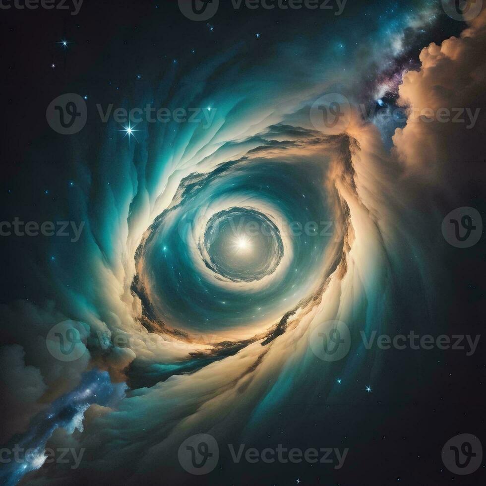 AI generated Fantastic spiral nebula in deep space. generative ai photo