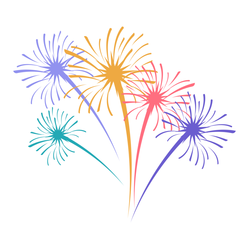 Colorful firework on the sky. New Year celebration fireworks. Abstract