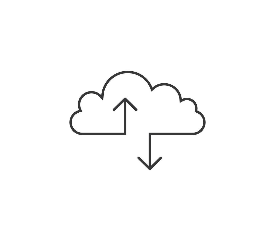 Cloud data icon. Vector illustration.