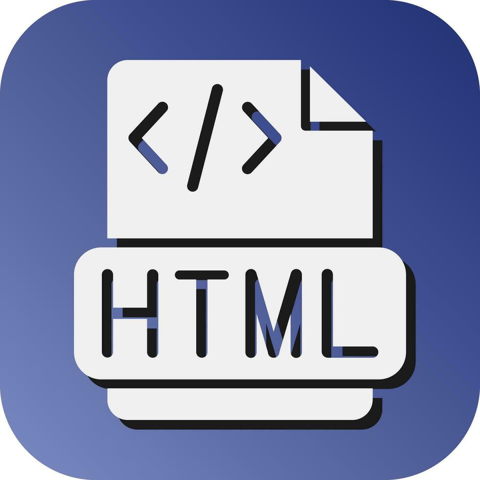 Html File Vector Glyph Gradient Background Icon For Personal And Commercial Use.