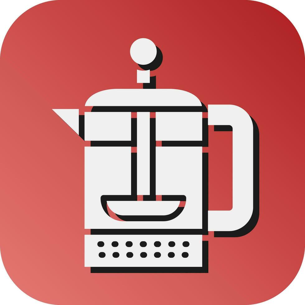 French Press Vector Glyph Gradient Background Icon For Personal And Commercial Use.