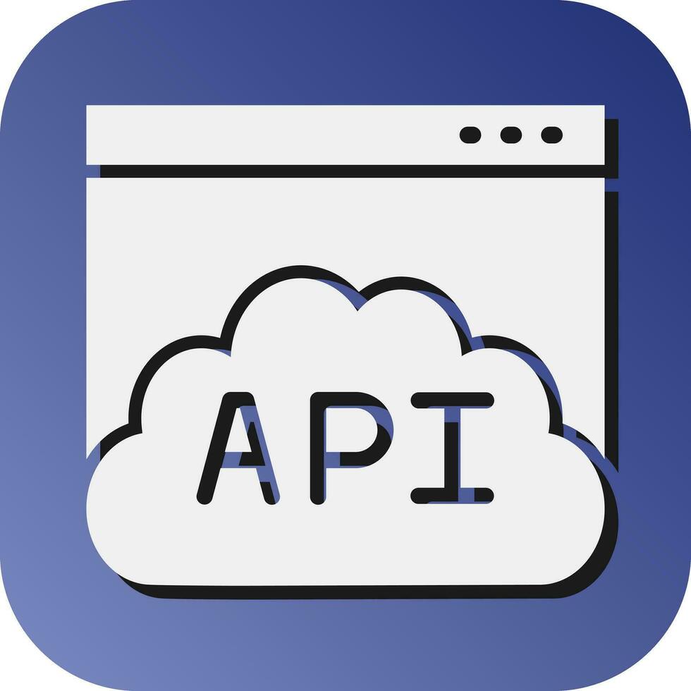 Api Vector Glyph Gradient Background Icon For Personal And Commercial Use.