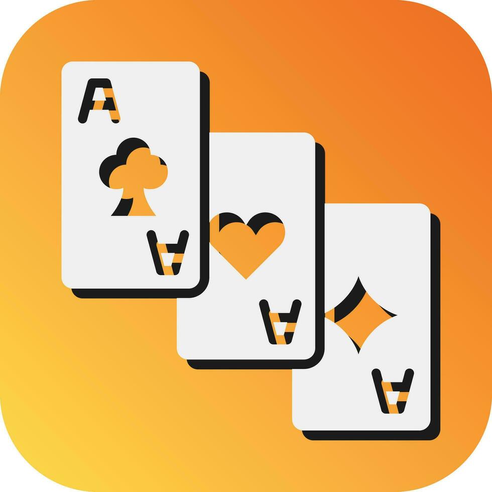 Playing Cards Vector Glyph Gradient Background Icon For Personal And Commercial Use.