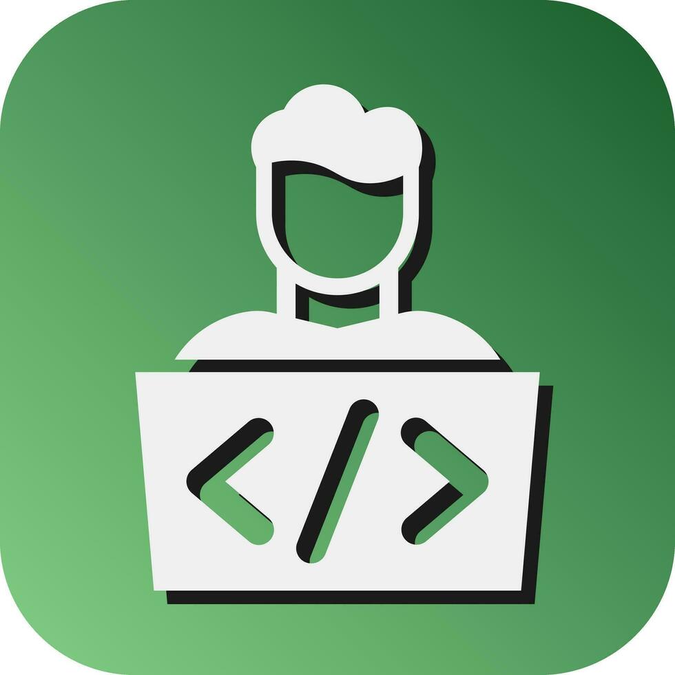 Programmer Vector Glyph Gradient Background Icon For Personal And Commercial Use.