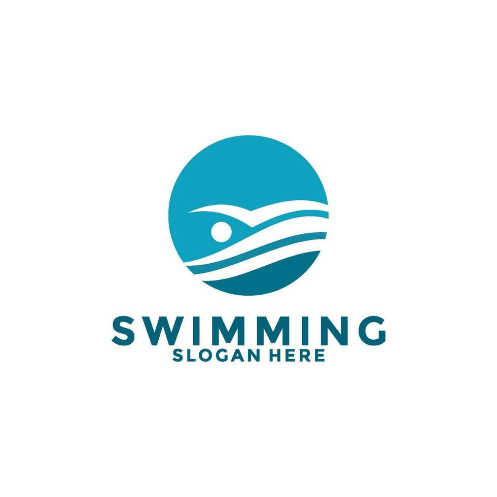 swimming logo icon vector, Swim logo design template vector