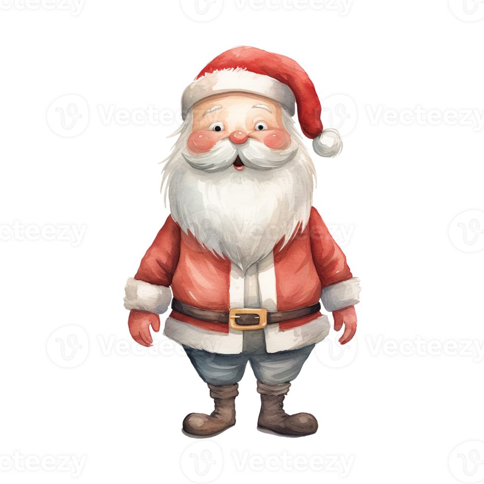 AI generated santa claus standing with a red hat. AI generated image png