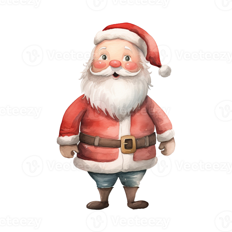 AI generated santa claus standing with a red hat. AI generated image png