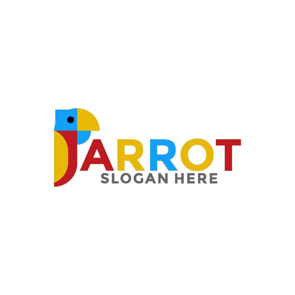 Creative Parrot logo vector, Colorful Bird logo design template vector