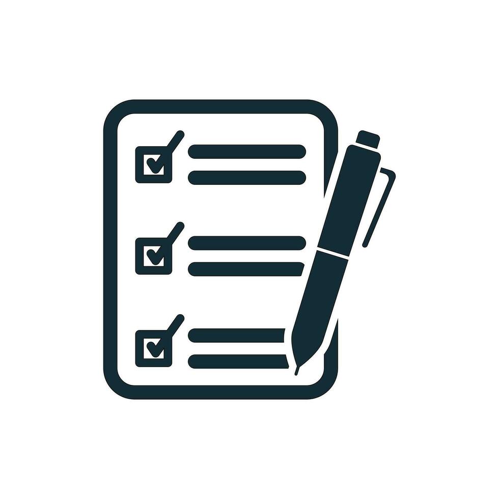 Form, Document with Pen and Paper Icon Design Template Elements vector