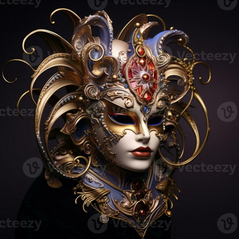AI generated A carnaval Venetian mask Ai Artificial Intelligence technology concept photo