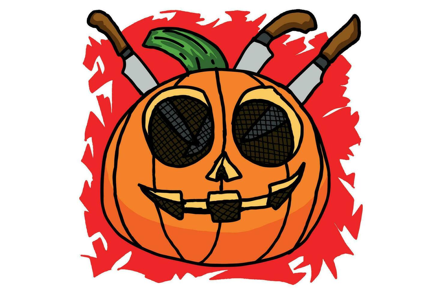 Halloween Pumpkin Head Sublimation Design vector