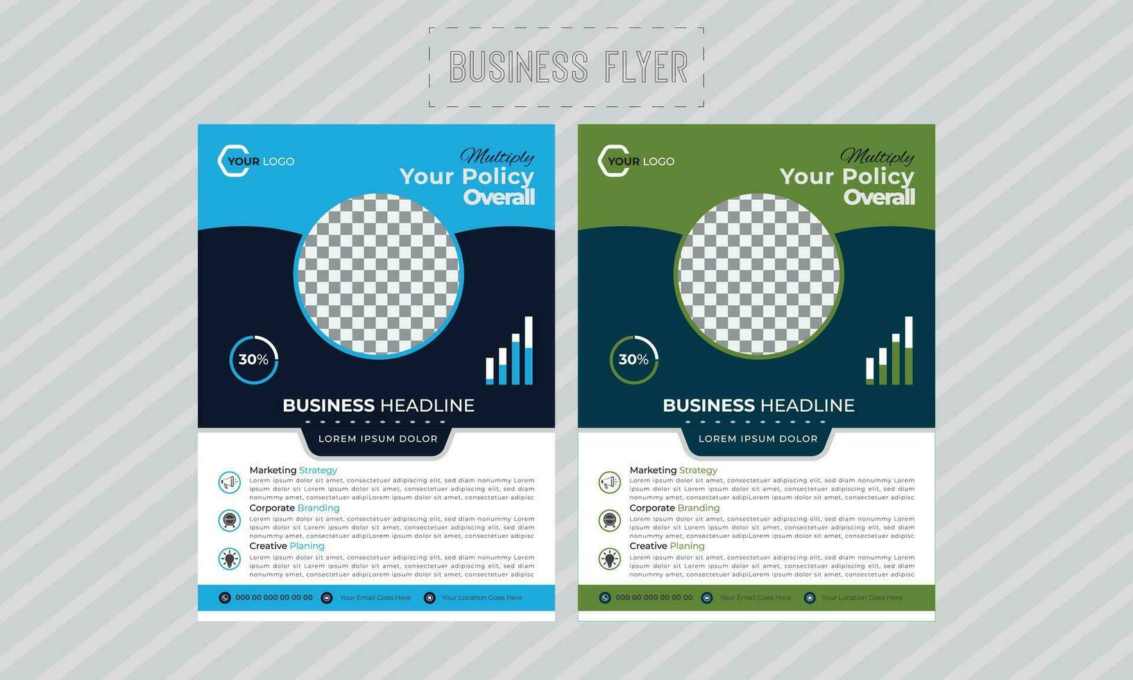 Business flyer corporate design template. vector