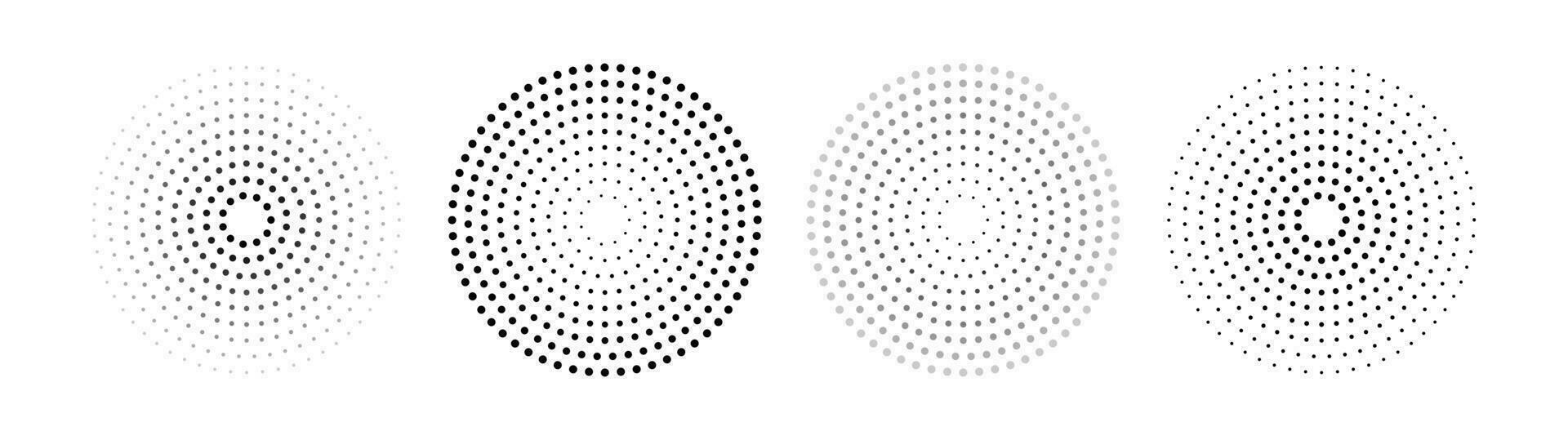 sonido pulsación círculos embalar. punto radio ondas. aislado vector ilustración en blanco antecedentes.