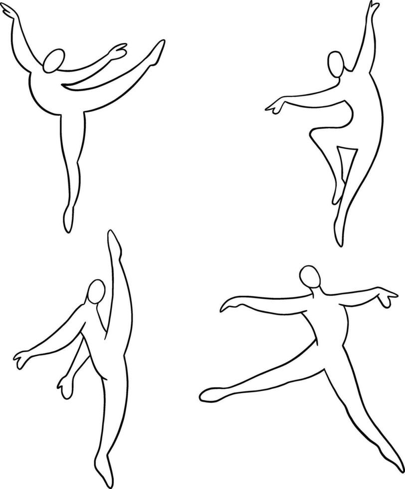 ballet exercise line art illustration vector