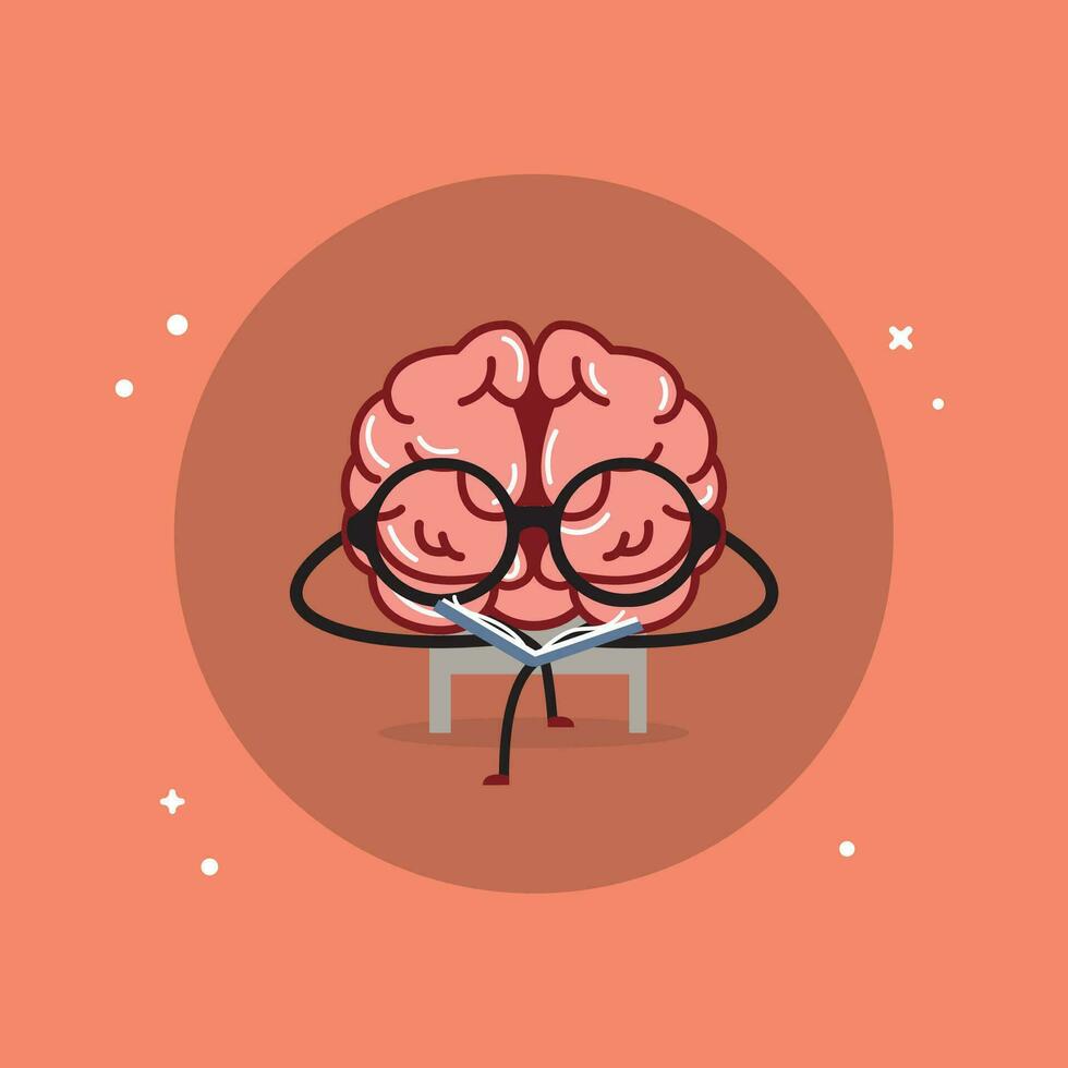 Isolated cute brain cartoon character Vector illustration