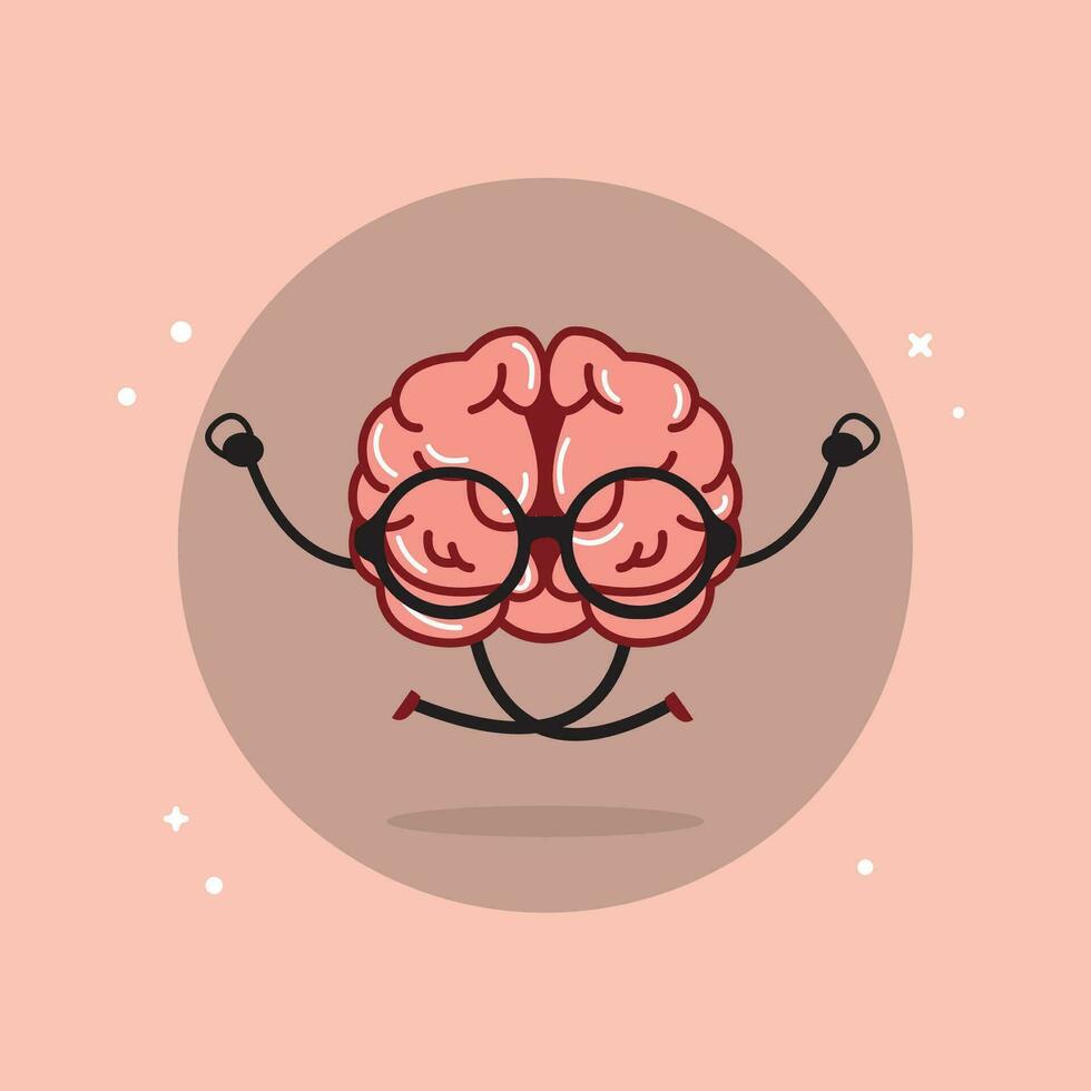 Isolated cute brain cartoon character Vector illustration