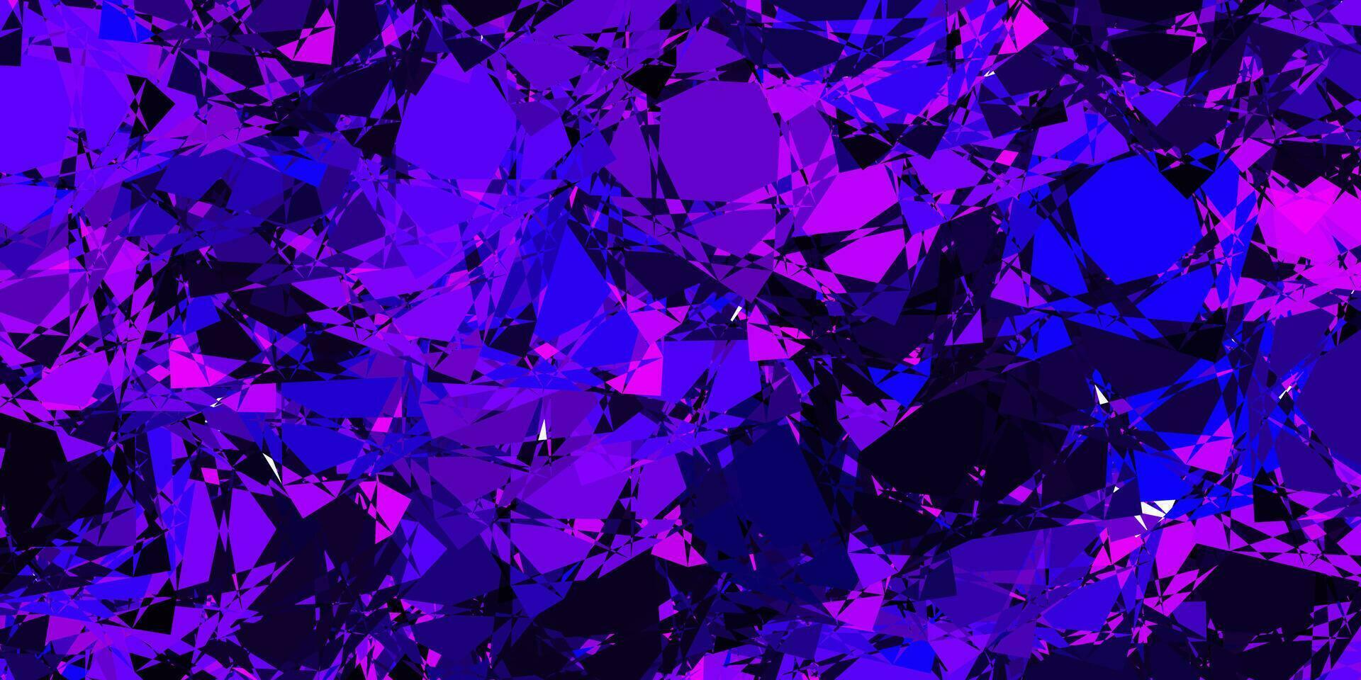 Dark Purple vector backdrop with triangles, lines.