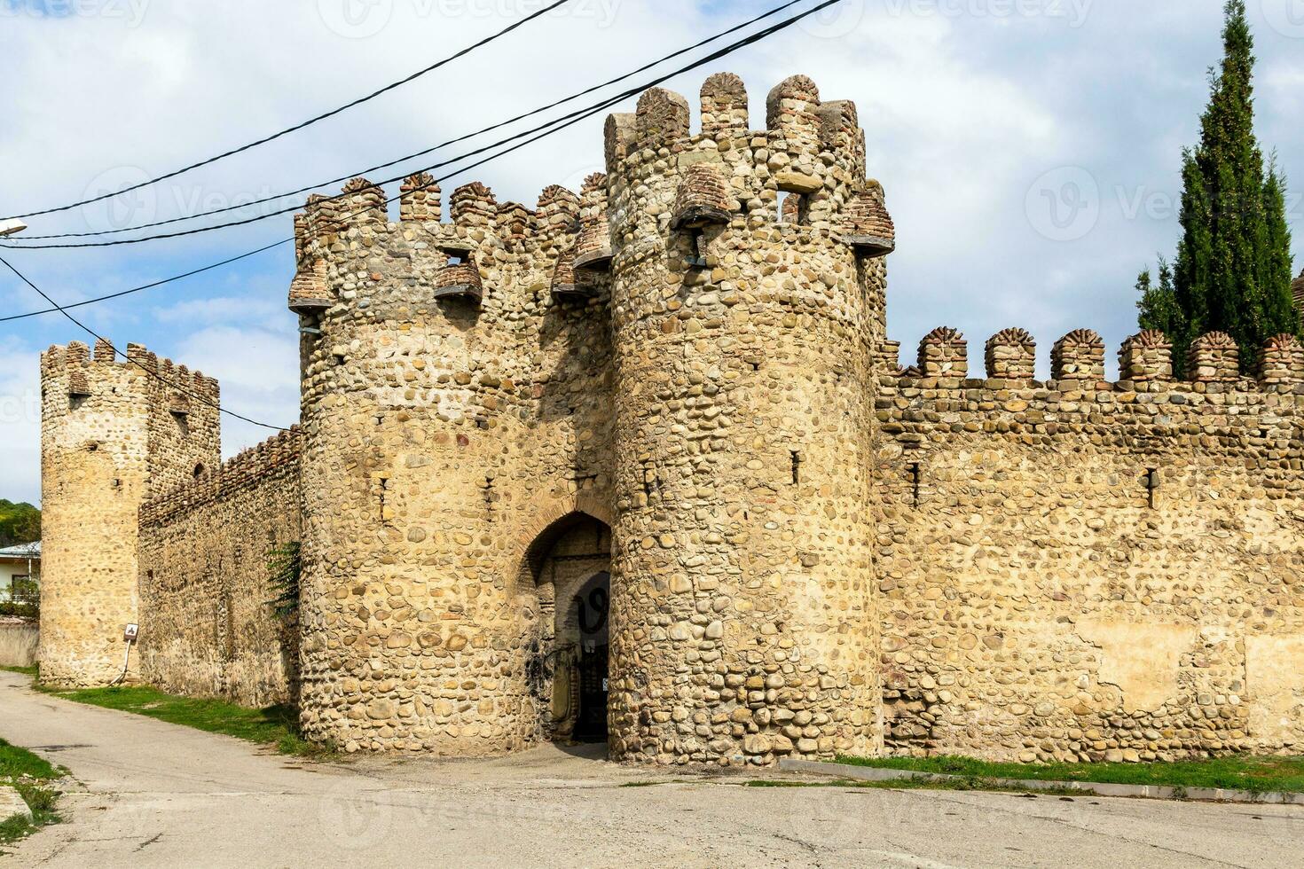 fortified walls Ninotsminda Cathedral in Georgia photo