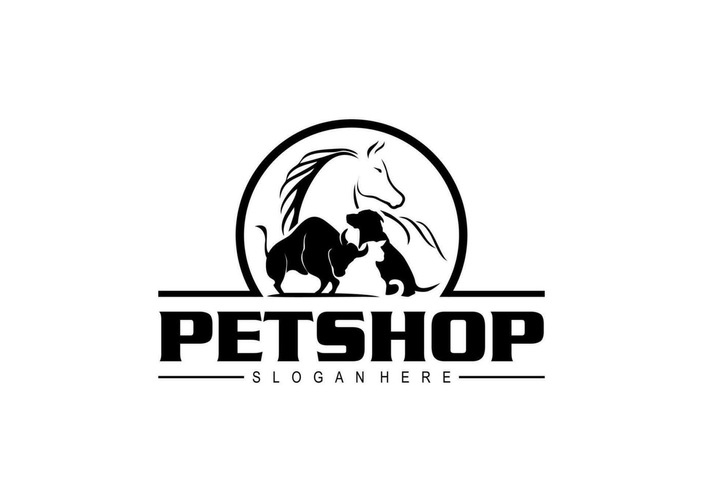 la tienda de animales vector logo concepto idea