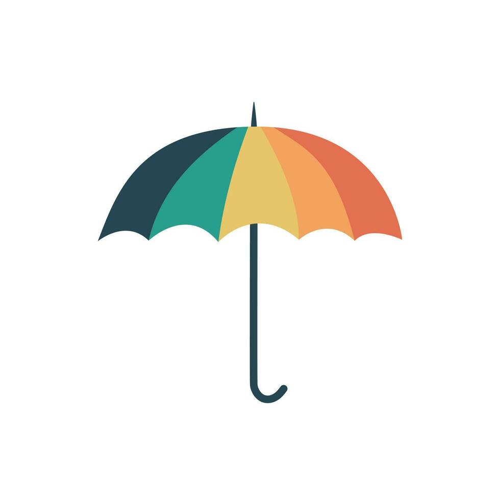 vector paraguas de colores en arco iris colores aislado en el blanco antecedentes. diseño en plano estilo. paraguas logo o icono. lloviendo clima o otoño concepto.