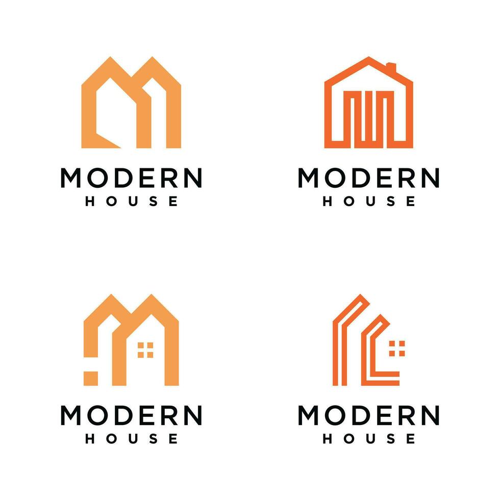 Modern house logo vector design with modern style concept and creative idea