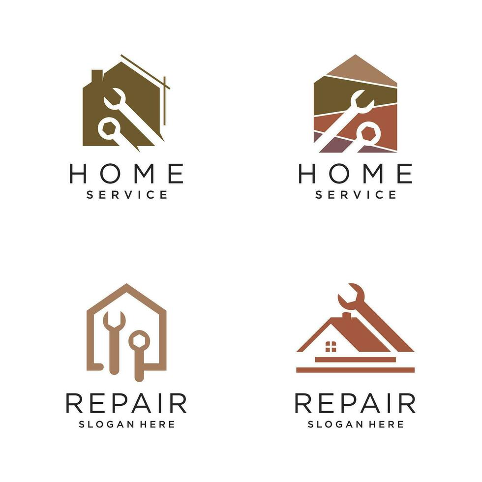 Servicio logo vector diseño con moderno hogar idea y creativo elemento concepto