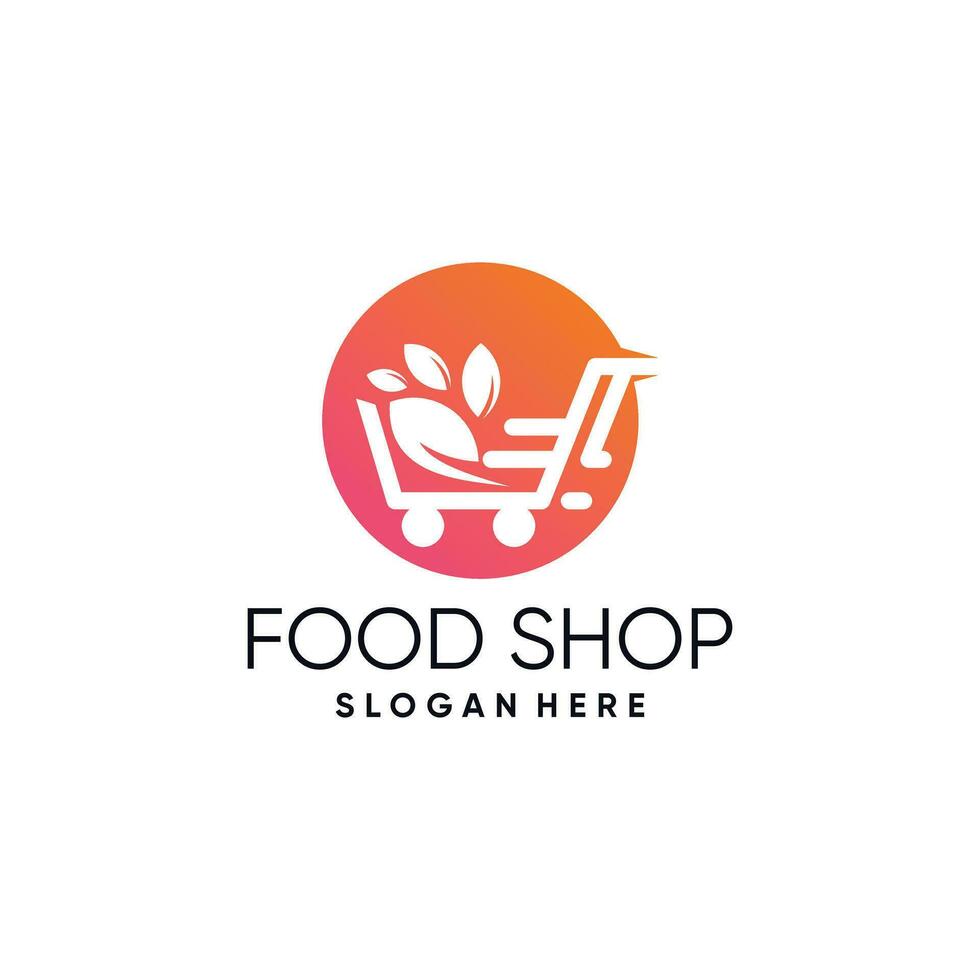 Food shop logo vector design illustration with creative element concept