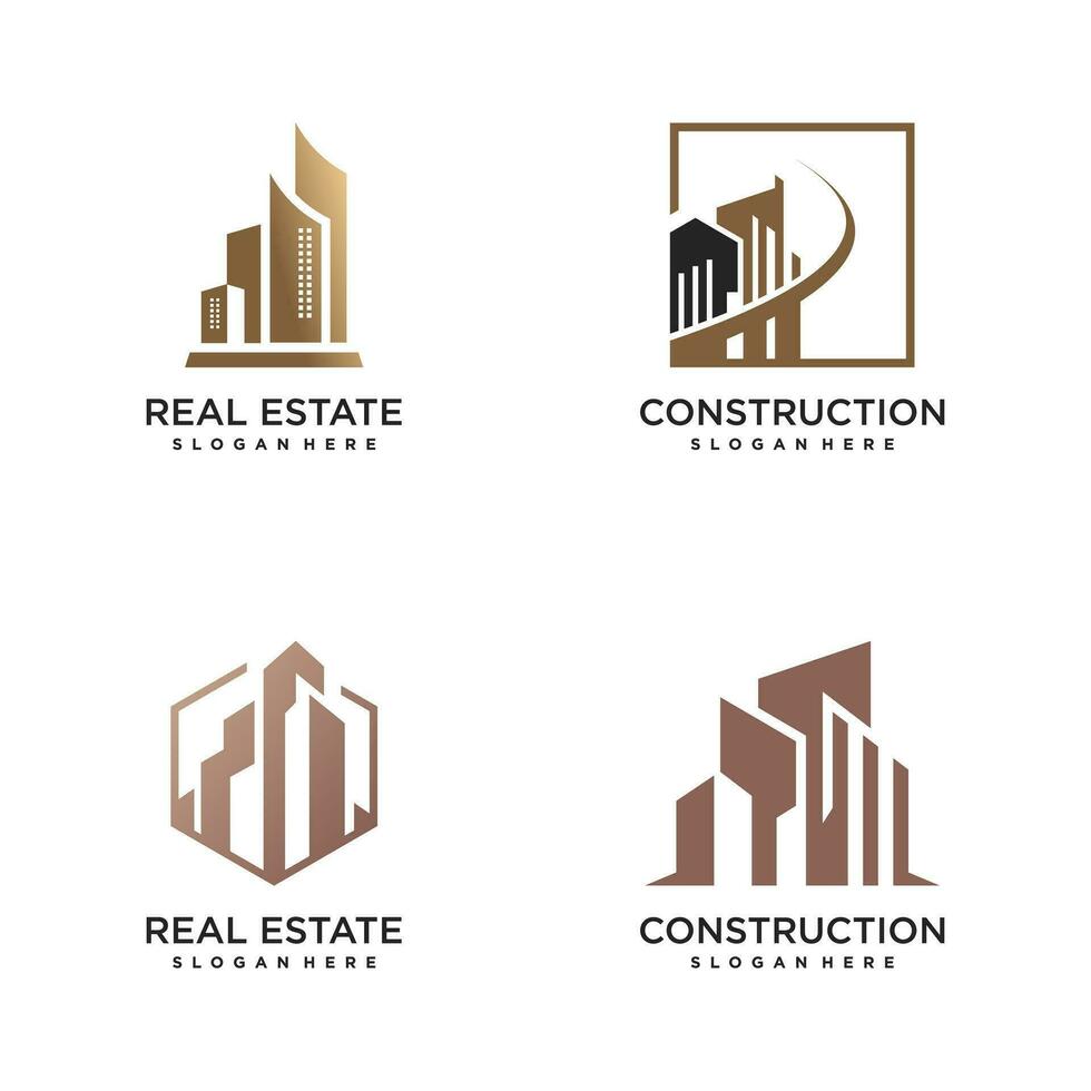 edificio logo vector diseño para construcción con moderno creativo y único estilo