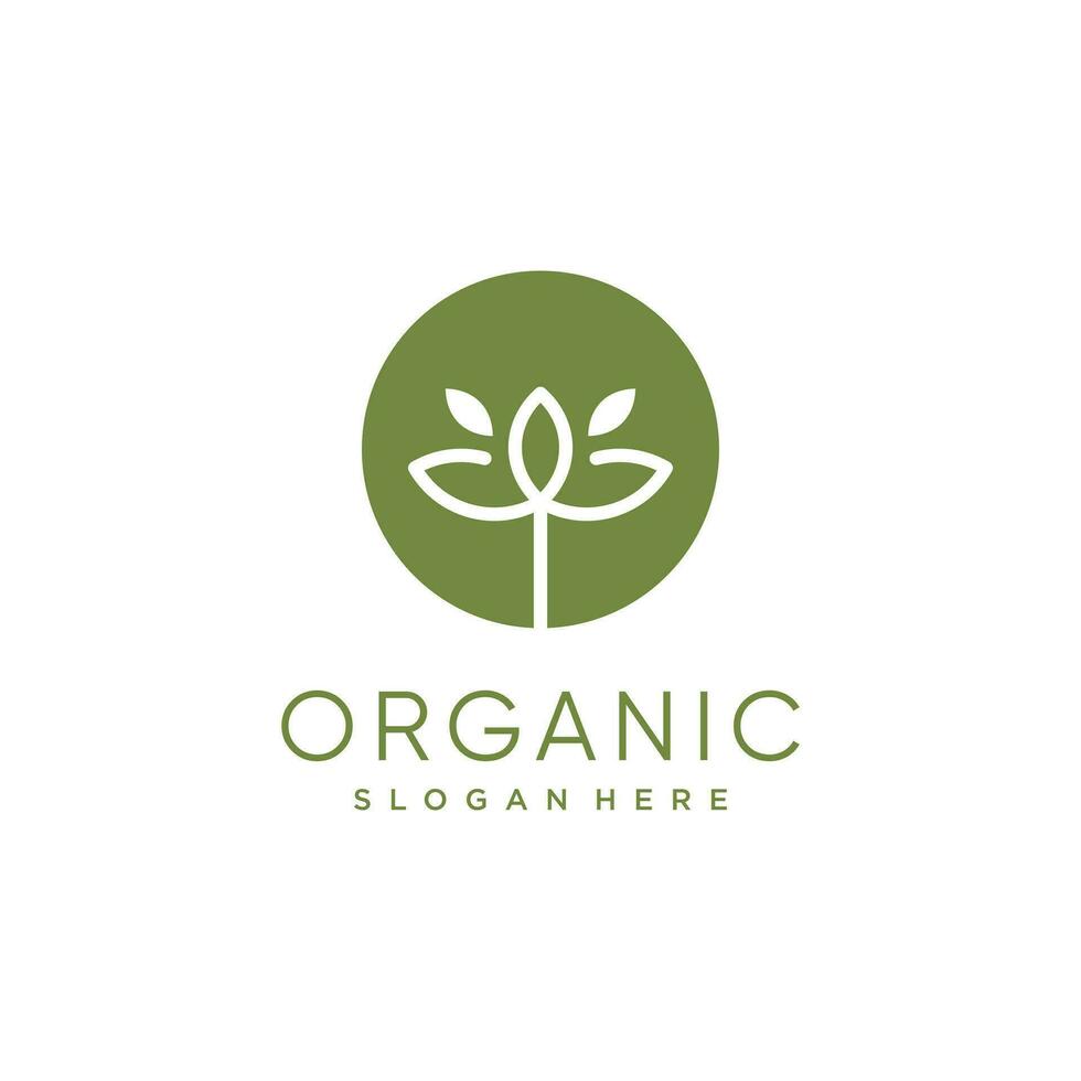 Organic logo vector design illustration with creative element concept