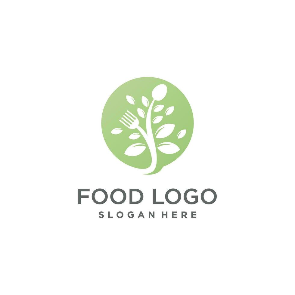 Food logo vector design illustration with creative element concept