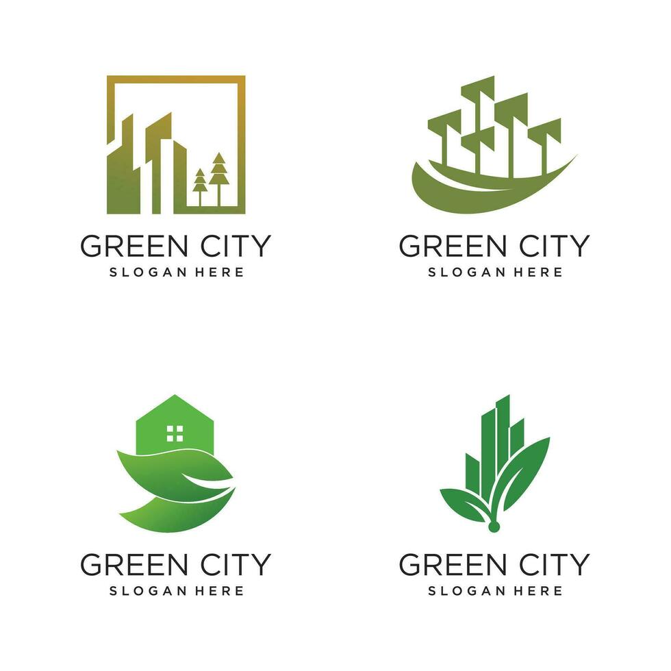 verde ciudad logo vector diseño con creativo elemento y moderno estilo concepto