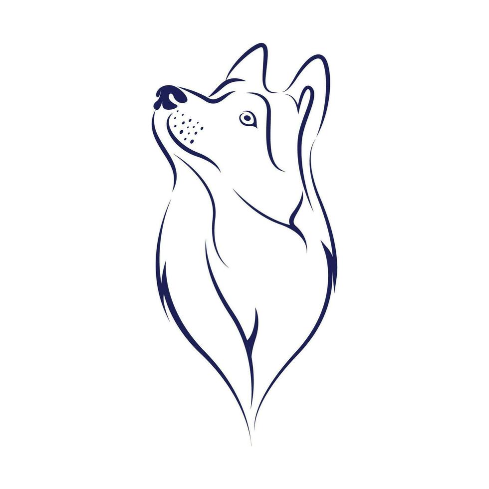 Husky Dog line art vector illustration