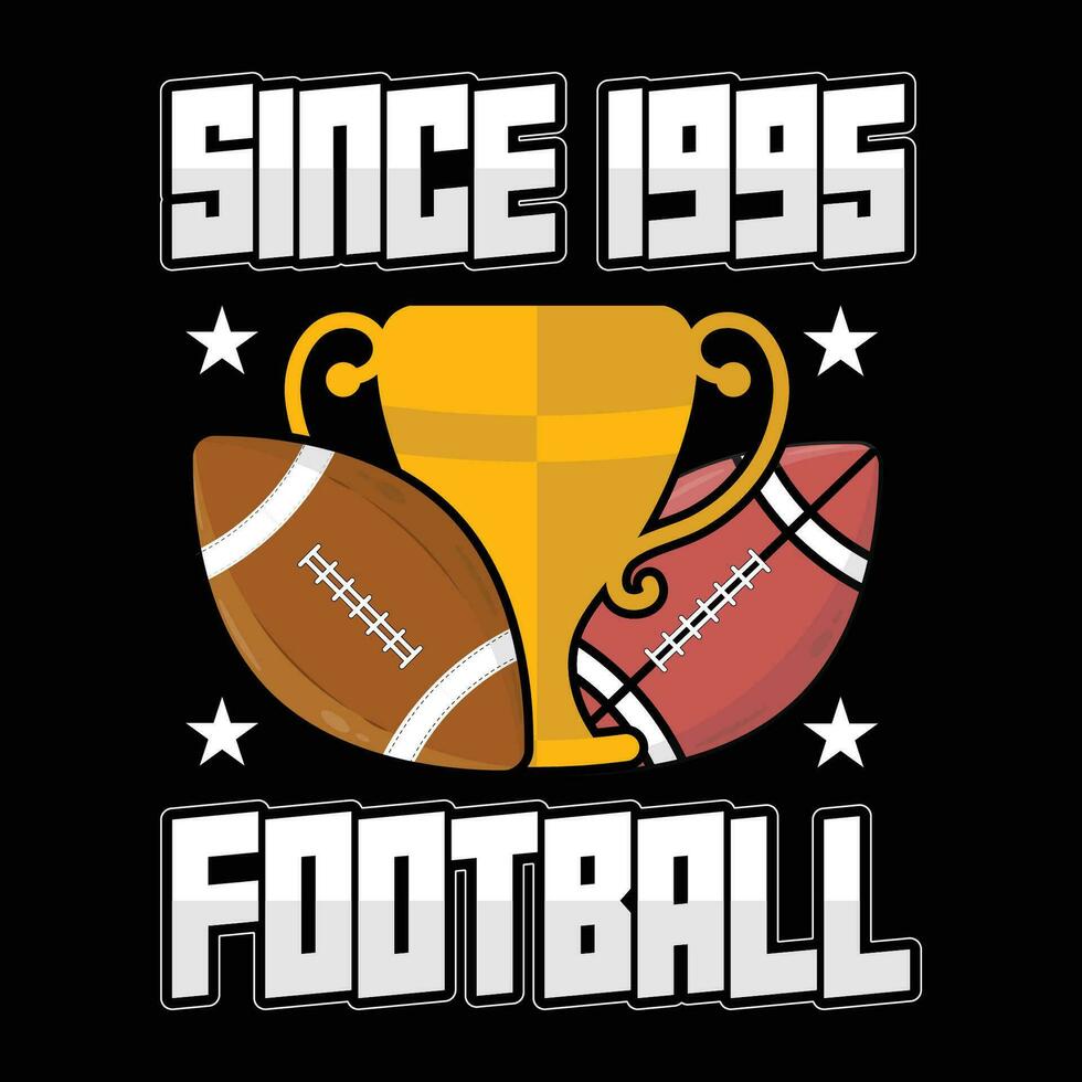 American football badge t shirt design. since 1995 football. vector template