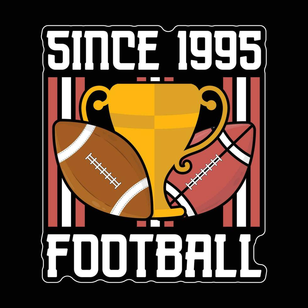 American football badge t shirt design. since 1995 football. vector template