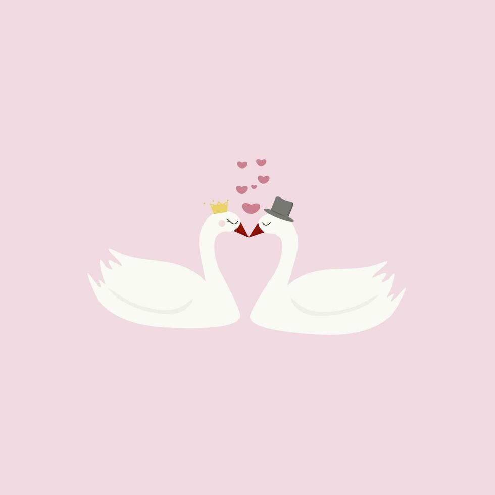 swans in love vector