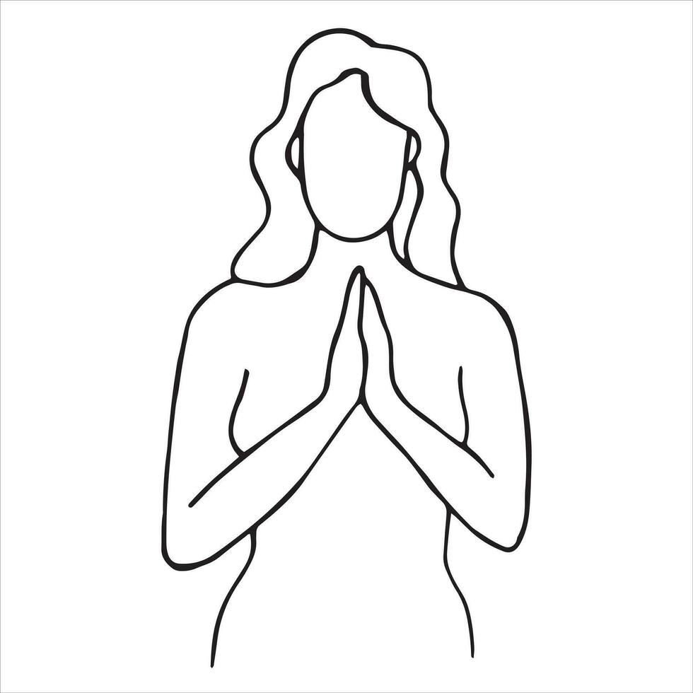 vector drawing of a woman, woman's body outline. abstract drawing in line art style