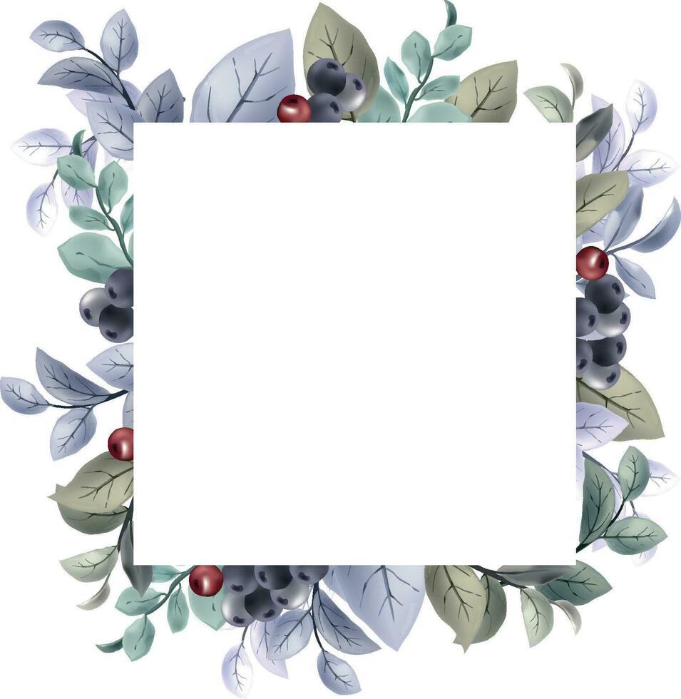 Floral Winter Square Frame vector