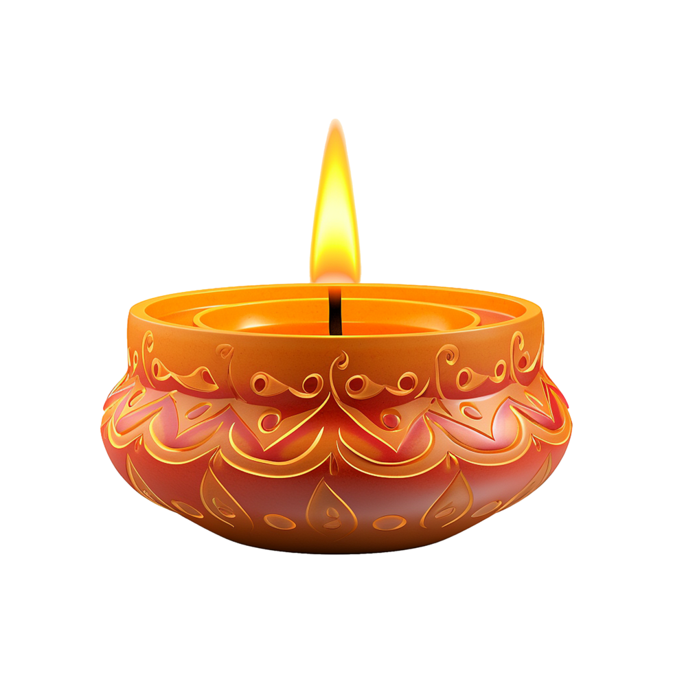 AI generated Diwali candle set isolated on transparent background png